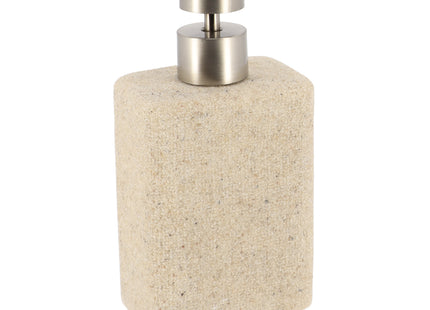 DISTRIBUIDOR DE JABON POLIRESINA RECTANGULAR EFECTO ARENA 360ML NATURAL - 62141104