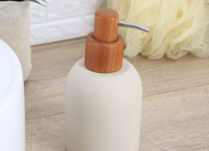 DISTRIBUIDOR DE JABON CEMENTO CON BOMBA DE ACACIA 230ML BEIGE - 62160161