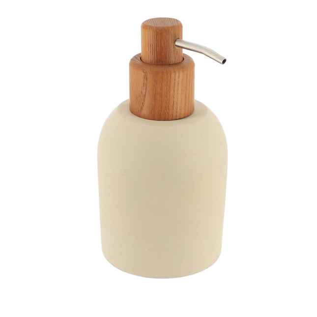 DISTRIBUIDOR DE JABON CEMENTO CON BOMBA DE ACACIA 230ML BEIGE - 62160161