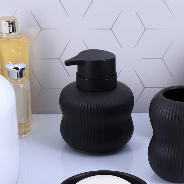DISTRIBUIDOR DE JABON GRES 300ML REDONDO NEGRO - 62167108