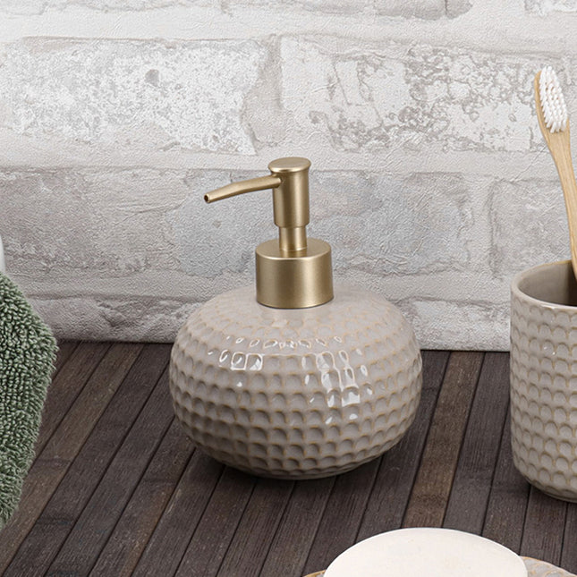 DISTRIBUIDOR DE JABON GRES EFECTO ESCAMA 440ML BEIGE - 62172161
