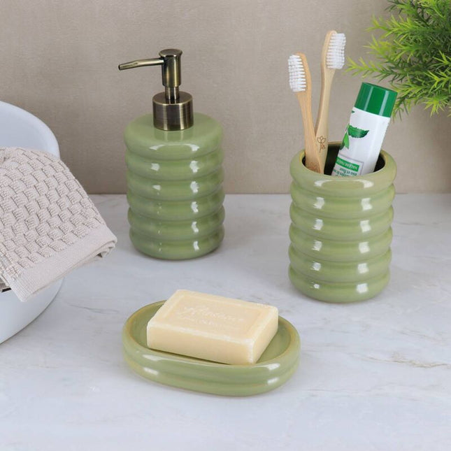 JABONERA GRES ESTILO 70'S  VERDE OLIVA - 641861401