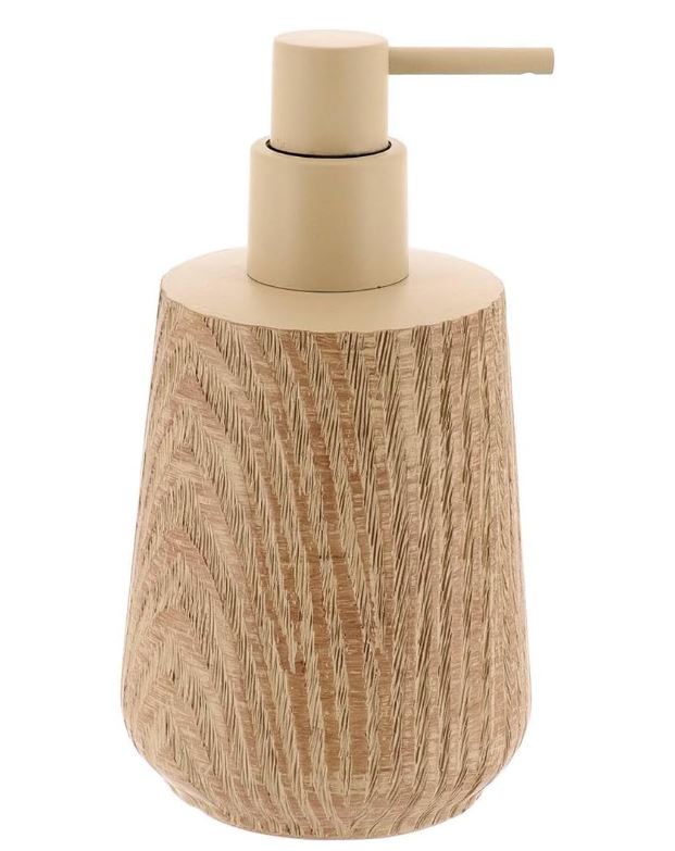DISTRIBUIDOR DE JABON POLIRESINA EFECTO DE MADERA 350ML NATURAL - 62203104