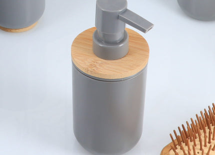 Distribuidor de jabón o loción 300ml Gris y Bambú - 6274260