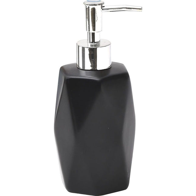 Distribuidor de jabón o loción en gres "Diamond" 330ml negro - 6280103