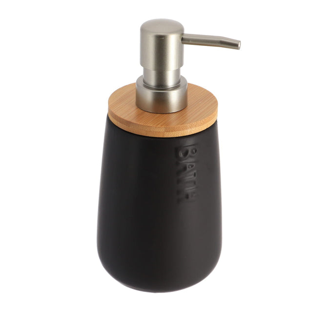 Distribuidor de jabón o loción de dolomita "Bath" 410ml negro - 6293237