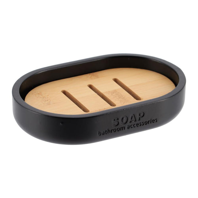 JABONERA POLIRESINA NEGRO/BAMBÚ - 64101237