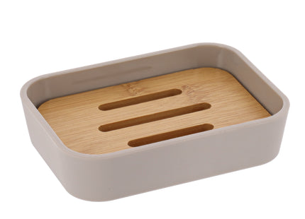 JABONERA RUBBER ABS Y BAMBÚ  BEIGE - 64110161
