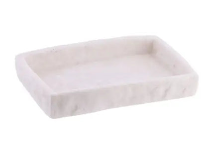 JABONERA RECTANGULAR POLIRESINA EFECTO PIEDRA - BLANCO
