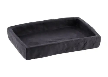 JABONERA RECTANGULAR POLIRESINA EFECTO PIEDRA NEGRO - 64120103