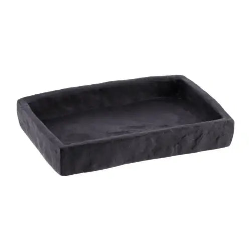 JABONERA RECTANGULAR POLIRESINA EFECTO PIEDRA NEGRO - 64120103