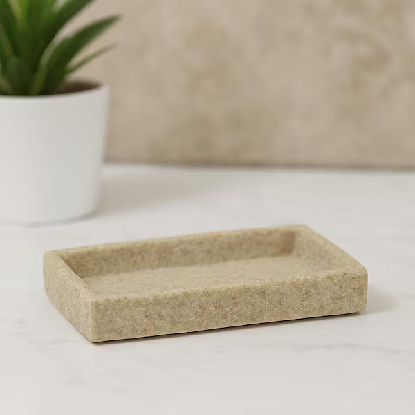 JABONERA RECTANGULAR POLIRESINA EFECTO PIEDRA NATURAL - 64120104