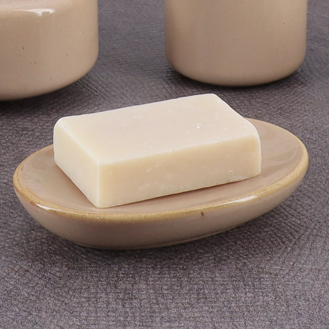 Jabonera de cerámica color beige - 64132169