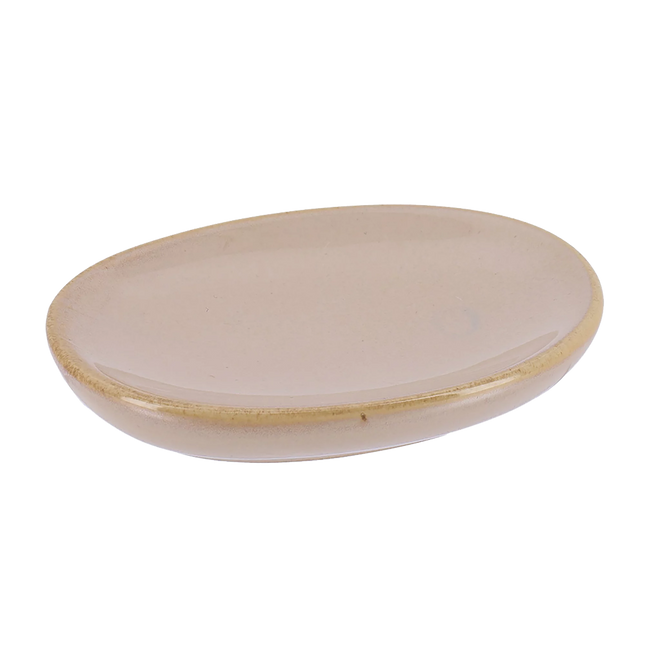 Jabonera de cerámica color beige - 64132169