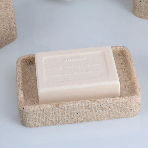 JABONERA POLIRESINA RECTANGULAR EFECTO ARENA NATURAL - 64141104
