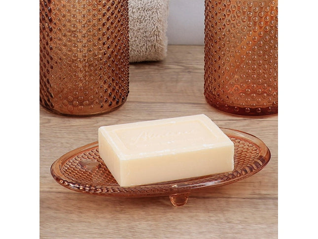 Jabonera en cristal ahumado dibujo de puntos 410ml - 64146163