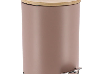 CUBO DE BASURA METAL TAPA CON CAIDA AMORTIGUADA 3L - CAPUCINO/BAMBÚ - 6508166