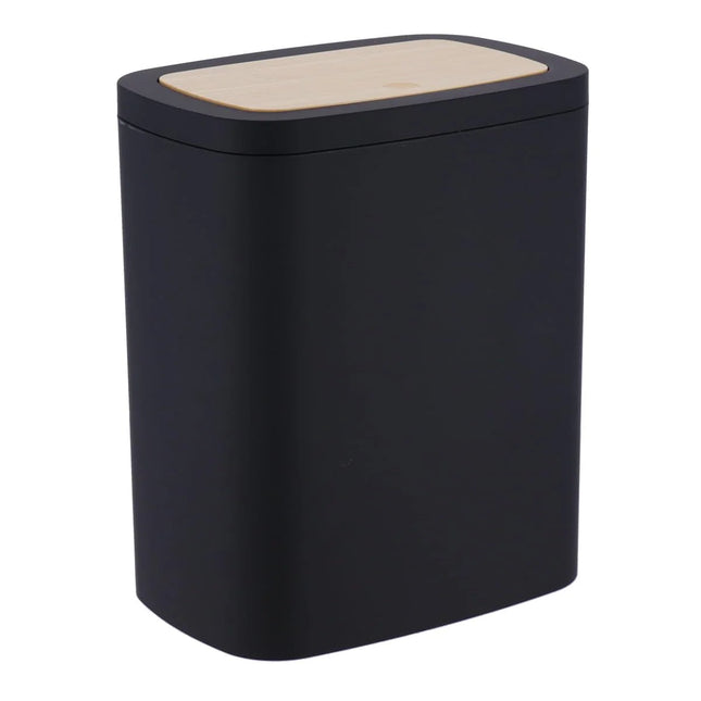 CUBO DE BASURA ABS RUBBER PVC EFECTO BAMBÚ 5L NEGRO - 65110103