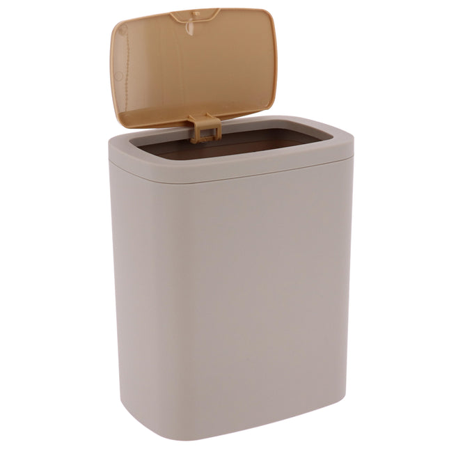 CUBO DE BASURA ABS RUBBER PVC EFECTO BAMBÚ 5L   BEIGE - 65110161