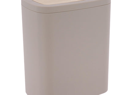 CUBO DE BASURA ABS RUBBER PVC EFECTO BAMBÚ 5L   BEIGE - 65110161