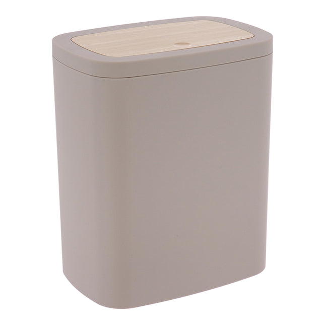 CUBO DE BASURA ABS RUBBER PVC EFECTO BAMBÚ 5L   BEIGE - 65110161