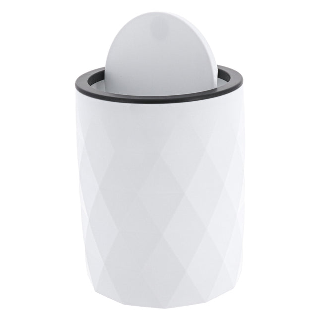 CUBO DE BASURA ABS + RUBBER 6L  BLANCO - 65138100