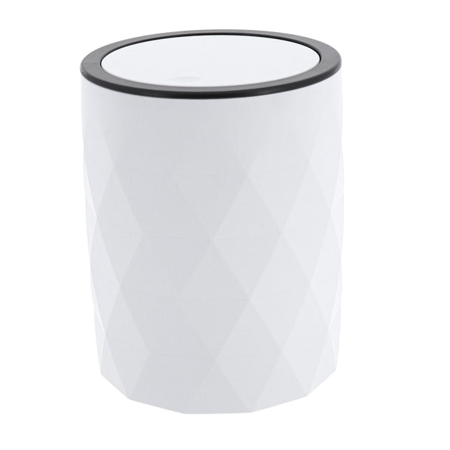 CUBO DE BASURA ABS + RUBBER 6L  BLANCO - 65138100