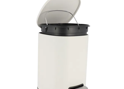CUBO DE BASURA METAL CUADRADA TAPA CON CAIDA AMORTIGUADA 5L BLANCO - 6535100