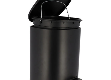 CUBO DE BASURA METAL CUADRADA TAPA CON CAIDA AMORTIGUADA 5L NEGRO - 6535108