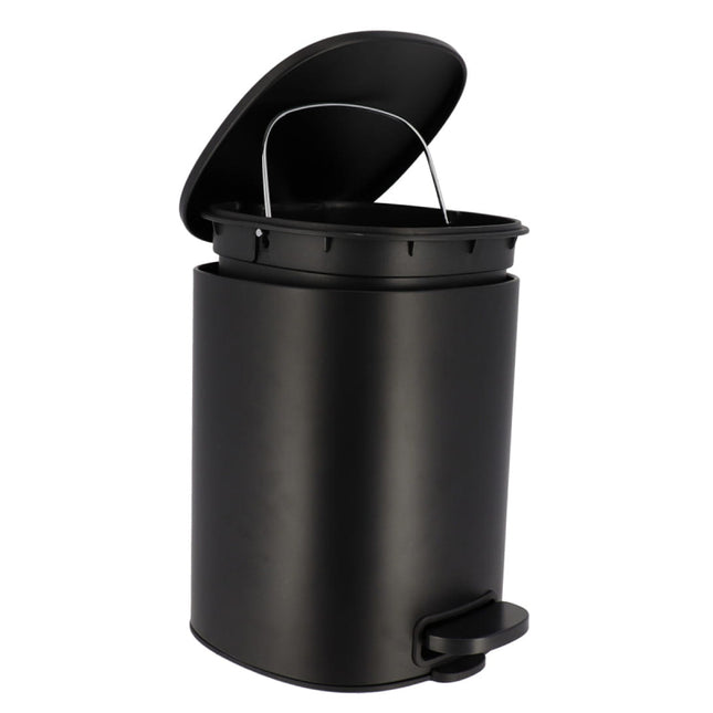 CUBO DE BASURA METAL CUADRADA TAPA CON CAIDA AMORTIGUADA 5L NEGRO - 6535108