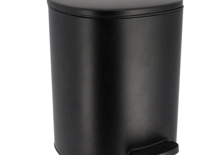 CUBO DE BASURA METAL CUADRADA TAPA CON CAIDA AMORTIGUADA 5L NEGRO - 6535108