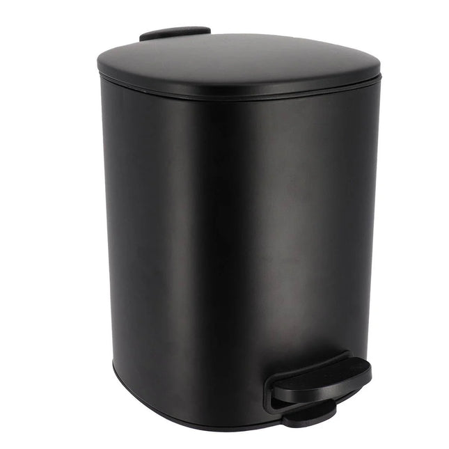 CUBO DE BASURA METAL CUADRADA TAPA CON CAIDA AMORTIGUADA 5L NEGRO - 6535108