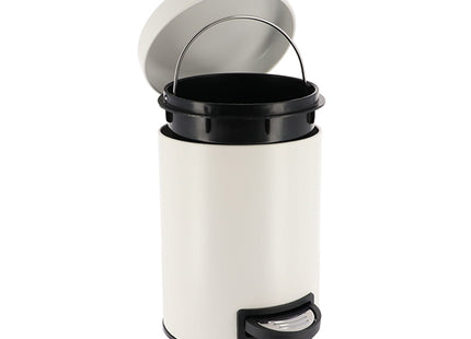 CUBO DE BASURA METAL 3L TAPA CON CAIDA AMORTIGUADA BLANCO - 6543100