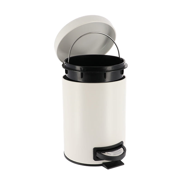 CUBO DE BASURA METAL 3L TAPA CON CAIDA AMORTIGUADA BLANCO - 6543100