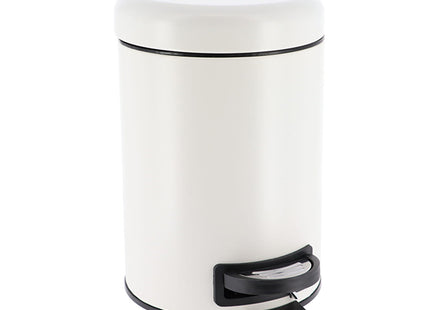 CUBO DE BASURA METAL 3L TAPA CON CAIDA AMORTIGUADA BLANCO - 6543100