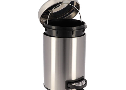 CUBO DE BASURA METAL 3L TAPA CON CAIDA AMORTIGUADA CROMO - 6543102
