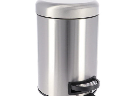 CUBO DE BASURA METAL 3L TAPA CON CAIDA AMORTIGUADA CROMO - 6543102