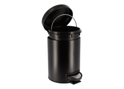 CUBO DE BASURA METAL 3L TAPA CON CAIDA AMORTIGUADA NEGRO - 6543103