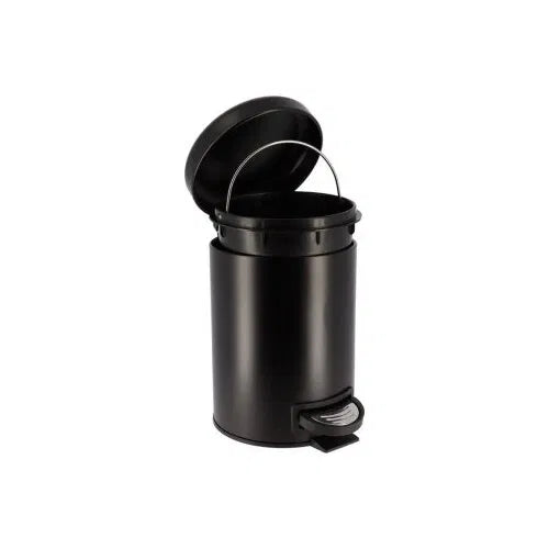 CUBO DE BASURA METAL 3L TAPA CON CAIDA AMORTIGUADA NEGRO - 6543103