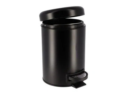 CUBO DE BASURA METAL 3L TAPA CON CAIDA AMORTIGUADA NEGRO - 6543103