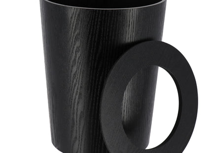 Papelera de baño estilo madera "Scandi" 9L Negro - 6553103