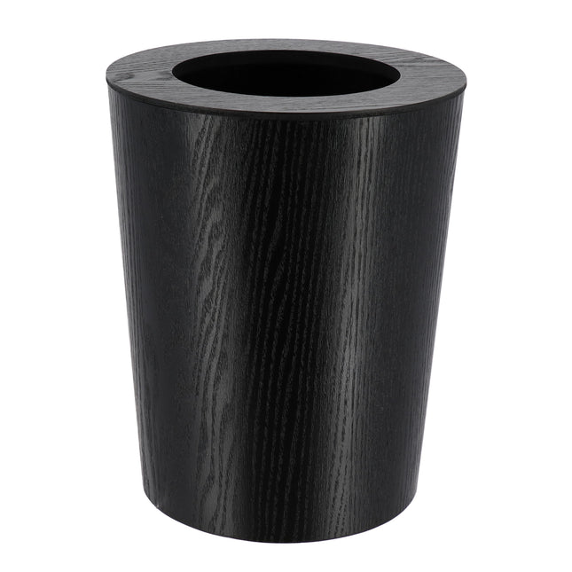 Papelera de baño estilo madera "Scandi" 9L Negro - 6553103
