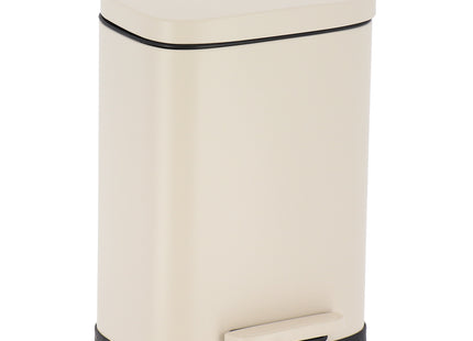 CUBO DE BASURA METAL RECTANGULAR CON PEDAL Y CON TAPA AMORTIGUADA 5L  CRUDO - 6556269