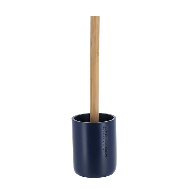 ESCOBILLA DE ASEO POLIRESINA - AZUL MARINO/BAMBÚ - 66101118