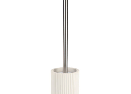 Escobillero con soporte de resina estriado Blanco mate - 66103100