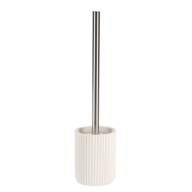 Escobillero con soporte de resina estriado Blanco mate - 66103100