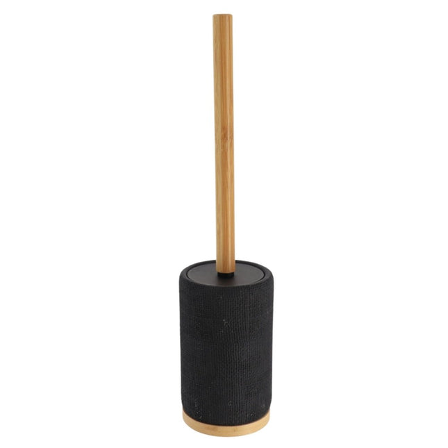 ESCOBILLA DE ASEO POLIRESINA REDONDA EFECTO MALLA MANGO BAMBÚ NEGRO - 66161103