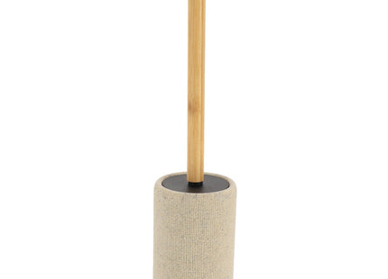 ESCOBILLA DE ASEO POLIRESINA REDONDA EFECTO MALLA MANGO BAMBÚ NATURAL - 66161104