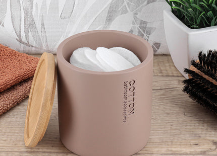 CAJA DE ALGODON POLYRESINA + TAPA BAMBÚ CAPUCINO/BAMBÚ - 67101166