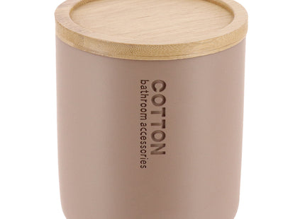 CAJA DE ALGODON POLYRESINA + TAPA BAMBÚ CAPUCINO/BAMBÚ - 67101166